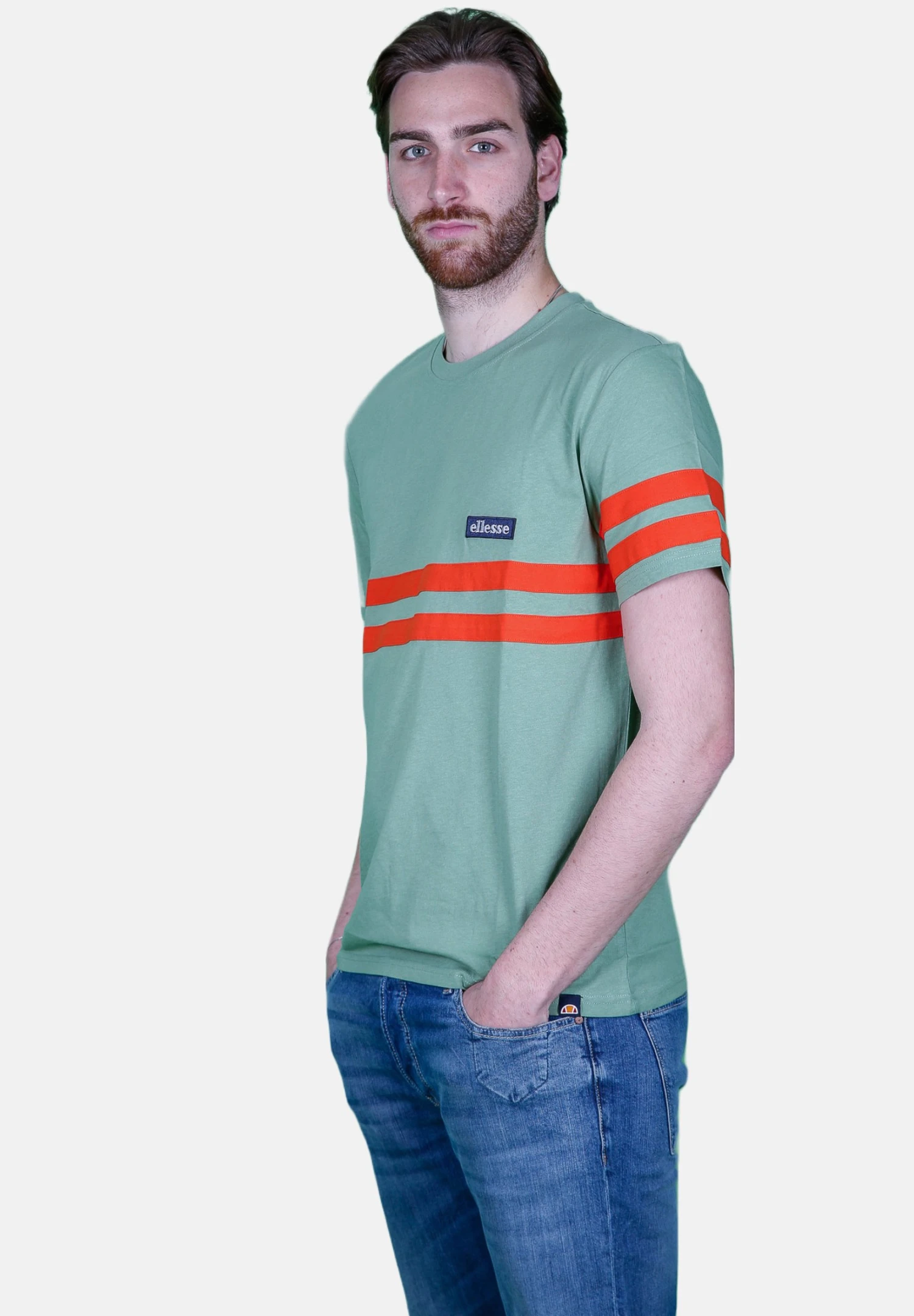 Ellesse Con Righe A ContrastoT-Shirt Con StampaVerde Uomo T-shirt E Polo EL922O0JK-M11 3 Ellesse Con Righe A ContrastoT-Shirt Con StampaVerde Uomo T-shirt E Polo EL922O0JK-M11 - immagine 3