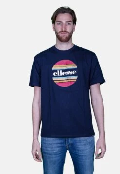 Ellesse T-Shirt Con StampaBlue Uomo T-shirt E Polo EL922O0JJ-K11